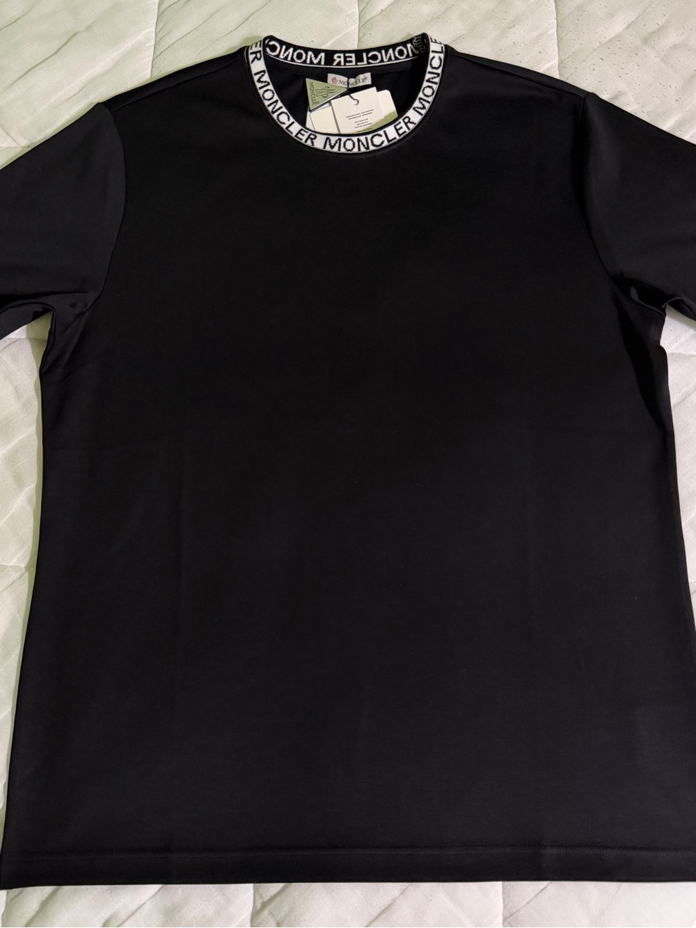 Moncler Black Logo-Trim Short Sleeve T-Shirt